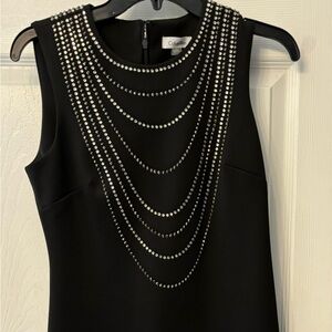 Calvin Klein sleeveless stretch knit dress with crystal trim, NWT, size 4